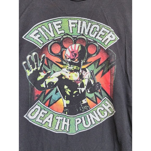 Five Finger Death Punch 2019 Tour T-Shirt Black 2 Sided Size Large - Picture 2 of 4